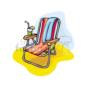 Lounge chair on the beach clipart. Commercial use icon # 152489