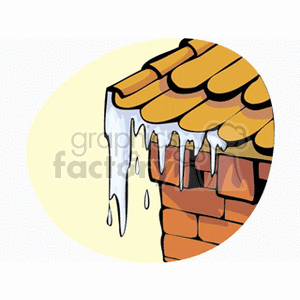 clipart - Water dripping from a roof.