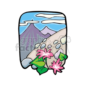 Mountains with flowers clipart. Royalty-free image # 152604