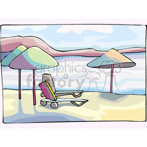 Lounge chairs on the beach clipart. Royalty-free image # 152702