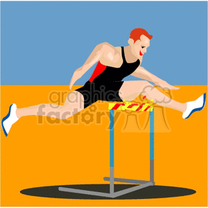 man jumping over a track hurdle clipart. Royalty-free image # 153512