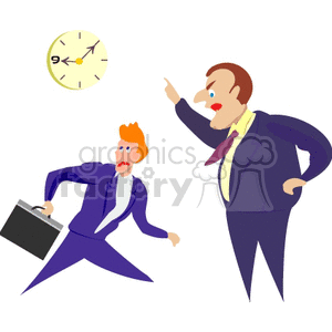 boss late business suits stress clock clocks time suits  joke013.gif Clip Art Other cartoon time yell yelling mad upset scared