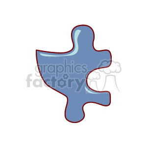 Blue puzzle piece clipart. Commercial use image # 153620