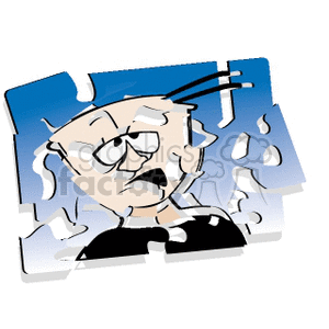 A Broken Puzzle of a Worried Man  clipart. Commercial use image # 153711