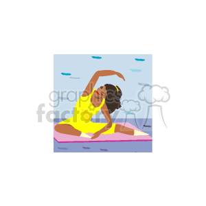   african american stretching stretch yoga dancing dancer ballerina  African_Americans023.gif Clip Art People 