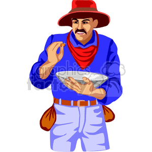 A Very Happy Man Panning for Gold Found a Piece clipart.