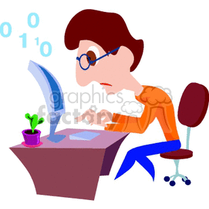 cartoon programmer clipart. Commercial use image # 155461