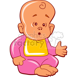 Baby with a Surprised Look on its Face clipart. Royalty-free image # 156470