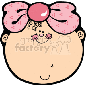  country style baby babies girl girls bow tie pink happy smiling cheeks   baby003PR_c Clip Art People Babies 