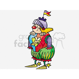 circus clown with a medieval  costume on 