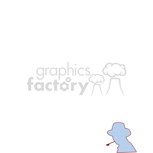 A Silhouette of a Cowboy With straw in his Mouth clipart. Commercial use image # 156845