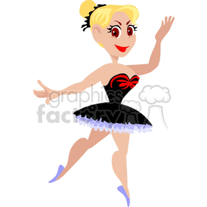 A Blonde Woman in a Black Costume and a Purple Tutu Performing clipart. Royalty-free image # 156878