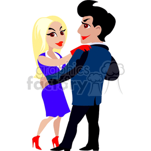 A Couple Dancing all Dressed Up clipart. Commercial use image # 156884