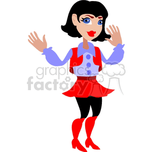 A Woman in a Cowgirl Costume Dancing clipart. Royalty-free image # 156888