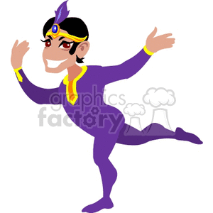 A Male Performer in A Purple Uniform Dancing