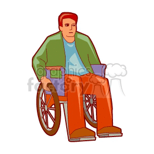 A Man Sitting in a Wheelchair clipart. Royalty-free icon # 156975