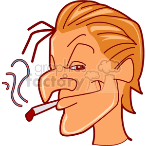 clipart - person smoking a cigarette.