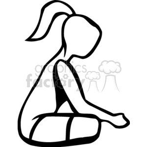 A black and white girl doing yoga clipart. Commercial use image # 158633