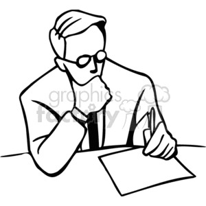   reading read think thinking writing write  PBA0111.gif Clip Art People Occupations 