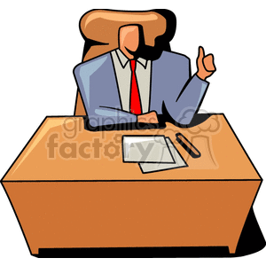   boss desk suit agree yes  PBA0147.gif Clip Art People Occupations 