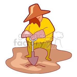   miner miners digging shovel shovels man guy dig dirt  miner500.gif Clip Art People Occupations 