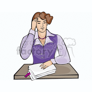 women secretary business work stress thinking bookkeeper Clip Art People Occupations head ache teacher grading papers professional hand head  