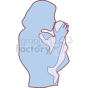 embracing child women lady people mother family baby babies silhouette hug hugging holding silhouettes mom  mom801.gif Clip Art People Women kiss kissing love infant