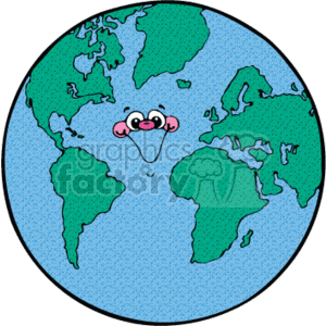  country style earth world globe planet planets  Clip Art Places happy smile cartoon face space