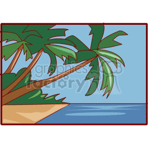 tropical beach with palm trees clipart. Royalty-free image # 163025