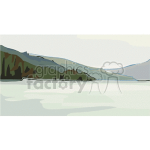   mountain mountains land tree trees forest lake lakes frozen winter ice  frozenlake.gif Clip Art Places Landscape 