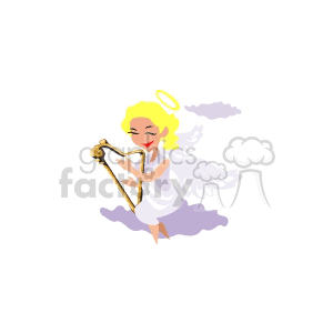 angel with halo and a harp clipart. Royalty-free image # 164580