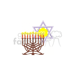 Star of David w/ Menorah  clipart. Commercial use image # 164585