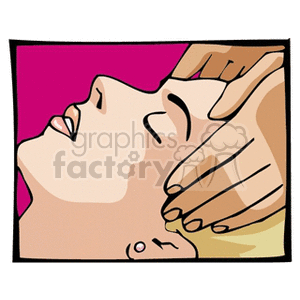 woman getting face massage clipart.