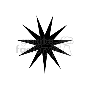 Solid black star shape. clipart.