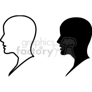 Silhouette of a head. clipart.