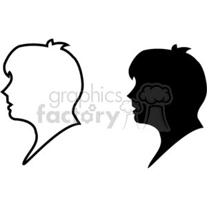 Silhouette of a head. clipart. Commercial use image # 166283