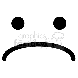 sad frown face BIM0267.gif Clip Art Signs-Symbols black white vinyl-ready vinyl vector