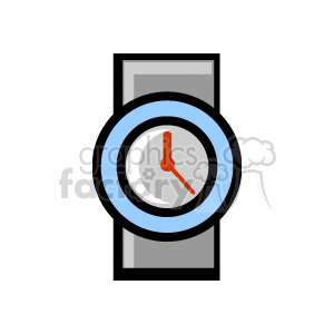 Blue and gray wrist watch. clipart. Royalty-free image # 166343
