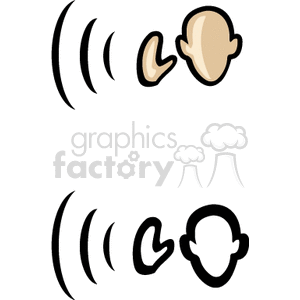   sound wave hearing listen head hand  BIM0367.gif Clip Art Signs-Symbols 