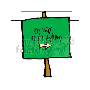   my way or the highway sign signs  mywyorhgwy.gif Clip Art Signs-Symbols 