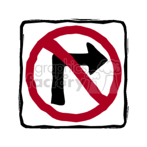   street sign signs no right turn  no_right_turn.gif Clip Art Signs-Symbols Road Signs 