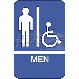 Blue male restroom sign clipart. Commercial use image # 167473