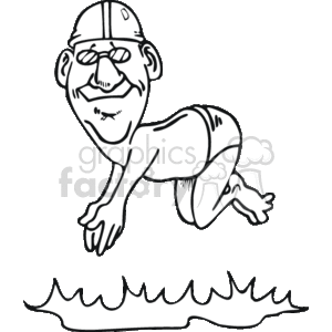 funny swimmer diving clipart. Royalty-free image # 168206