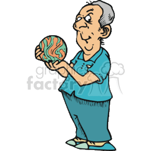 man holding a bowling ball clipart.