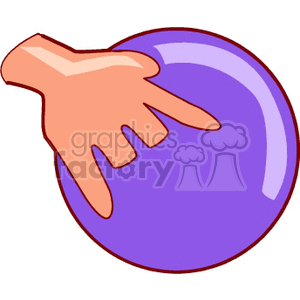 fingers in a purple bowling ball