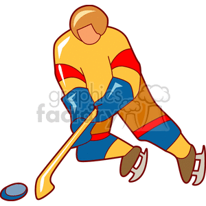 cartoon hockey player clipart. Commercial use image # 169263
