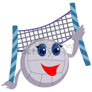 Cartoon volleyball and net clipart. Royalty-free icon # 170118