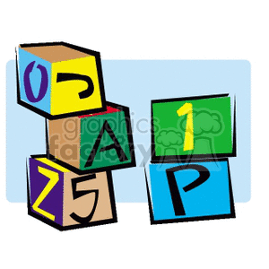 Letters and Numbers Blocks clipart. Commercial use image # 170957
