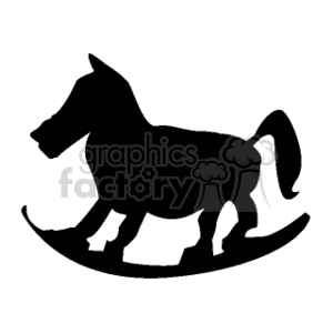 clipart - Rocking Horse Silhouette  .