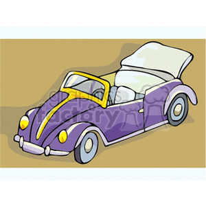 convertible Volkswagen bug clipart. Commercial use image # 171158
